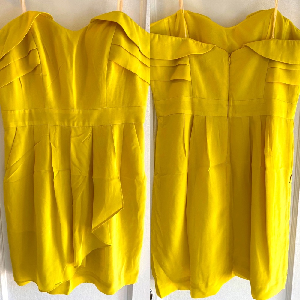 BCBGeneration yellow strapless dress